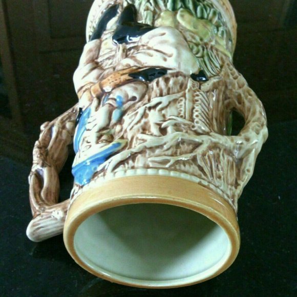 German Beer Stein Vintage Tankard Bar Mug Woodsman Forest Tree House Home Drinks - Picture 7 of 16